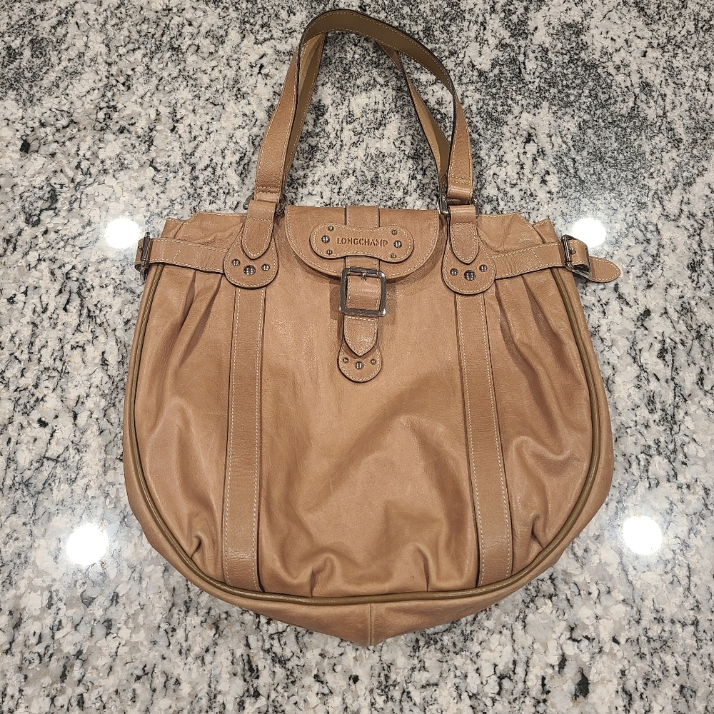 Tan Leather Longchamp purse